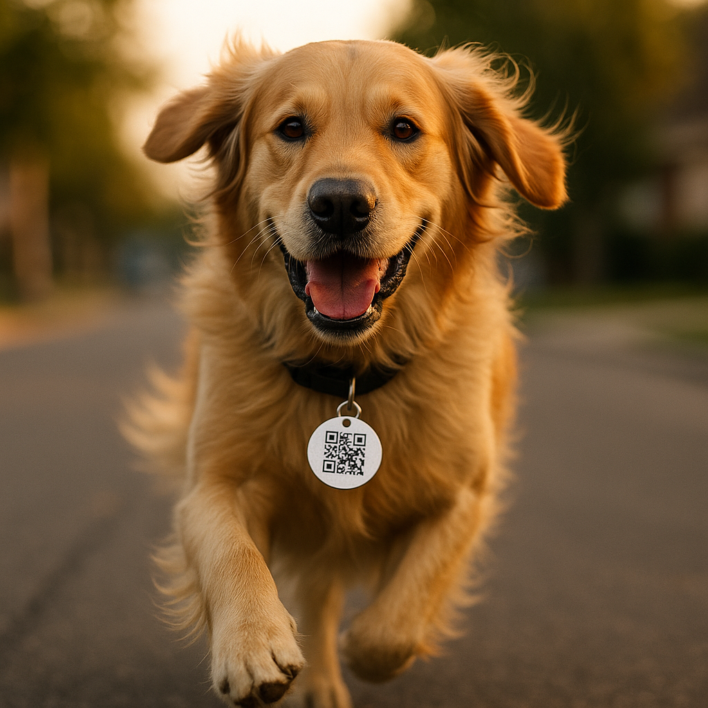 Perro con Collar QR